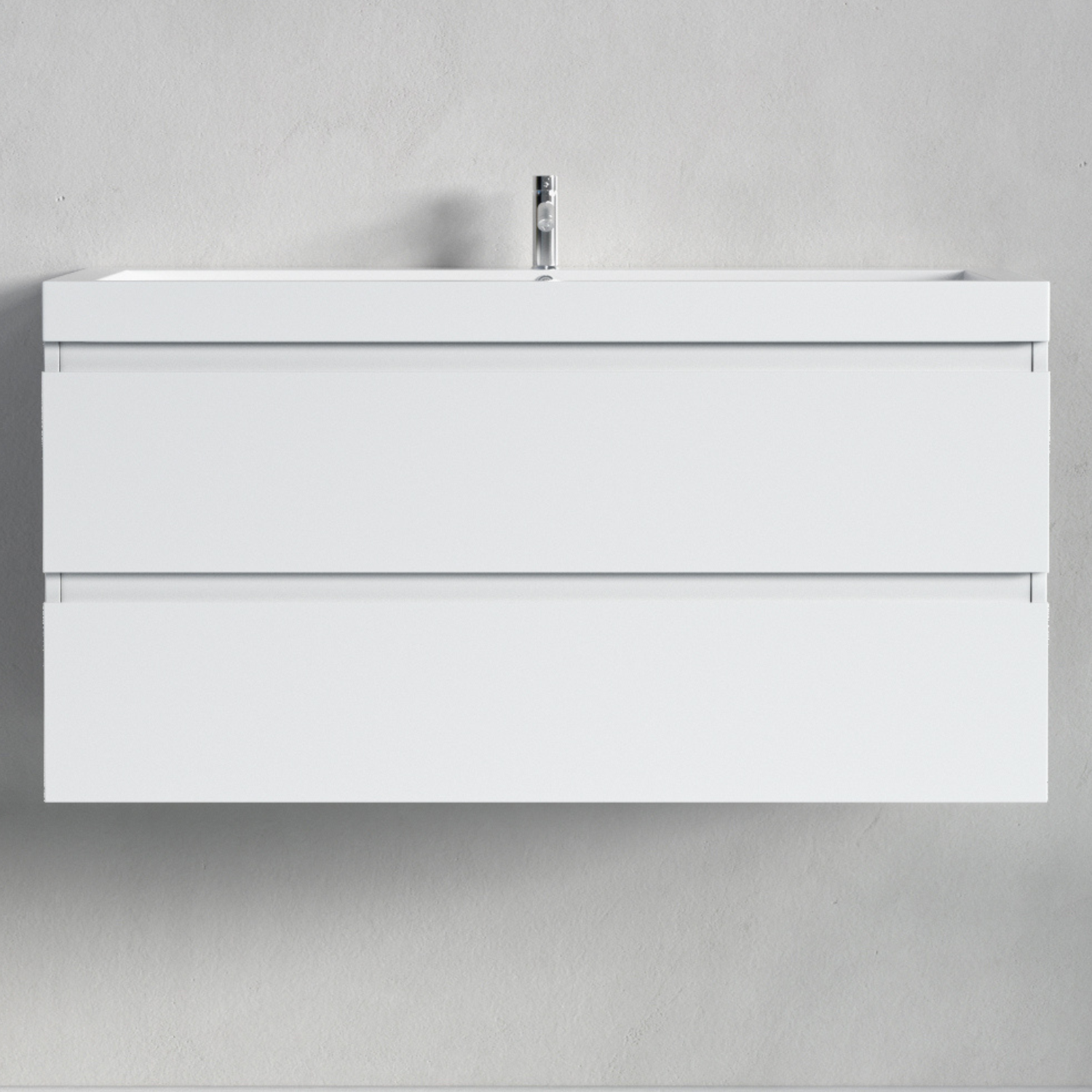 Badmöbel-Set AVALON 100 cm - Mit Hochschrank - Glänzend Weiß