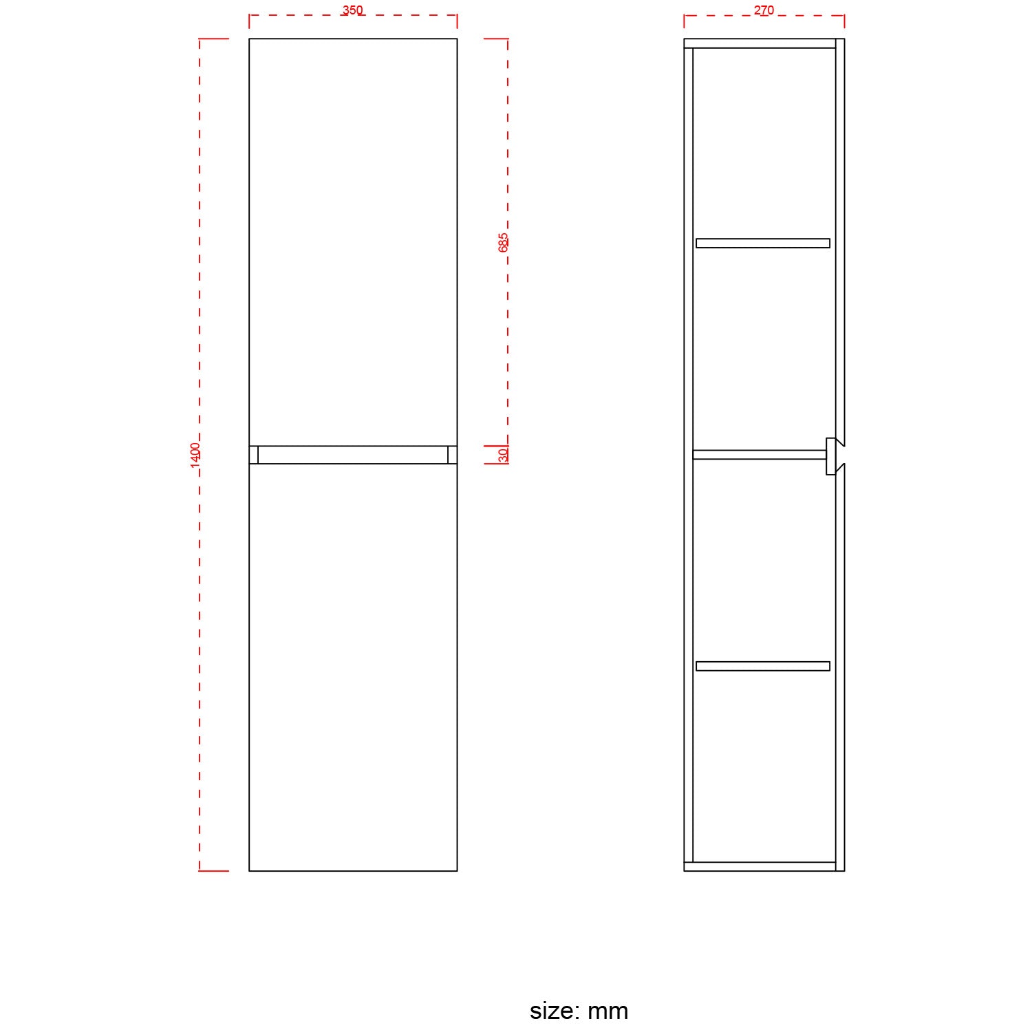 Badmöbel-Set AVALON 80 cm - Mit Schwarzem Hochschrank - Matt Schwarz
