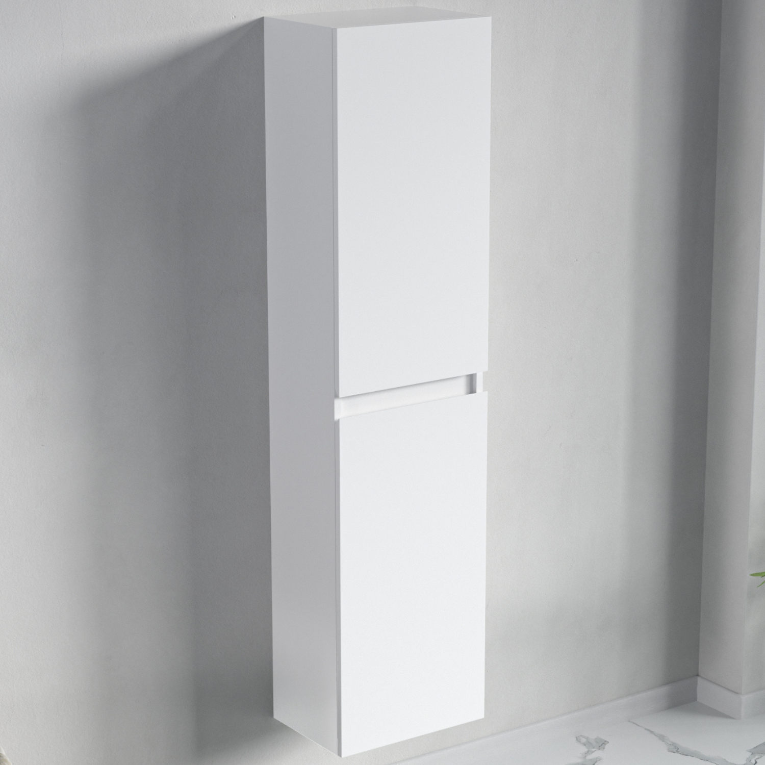 Badmöbel-Set AVALON 100 cm - Mit Hochschrank - Glänzend Weiß