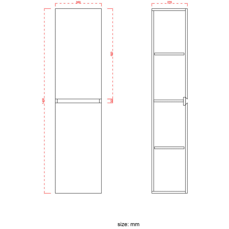 Badmöbel-Set AVALON 100 cm - Mit Hochschrank - Warmes Eichenholz