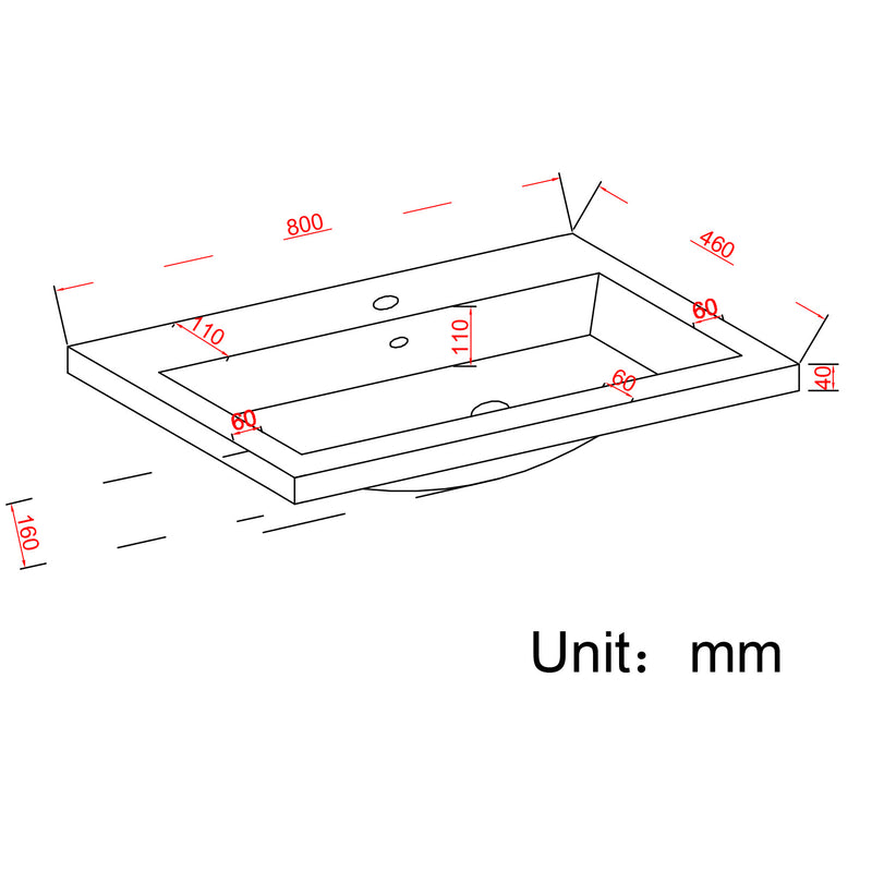 Badmöbel-Set AVALON 80 cm - Mit Hochschrank - Warmes Eichenholz - Waschbecken Schwarz