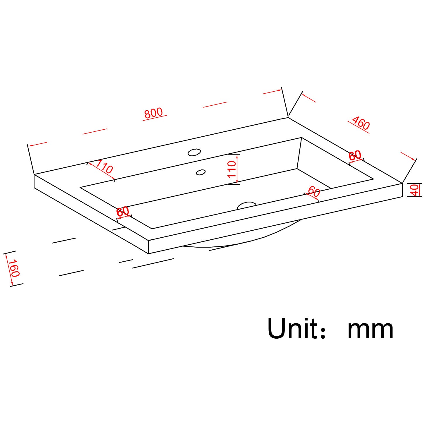 Badmöbel-Set AVALON 80 cm - Mit Hochschrank - Helles Eichenholz - Waschbecken Schwarz