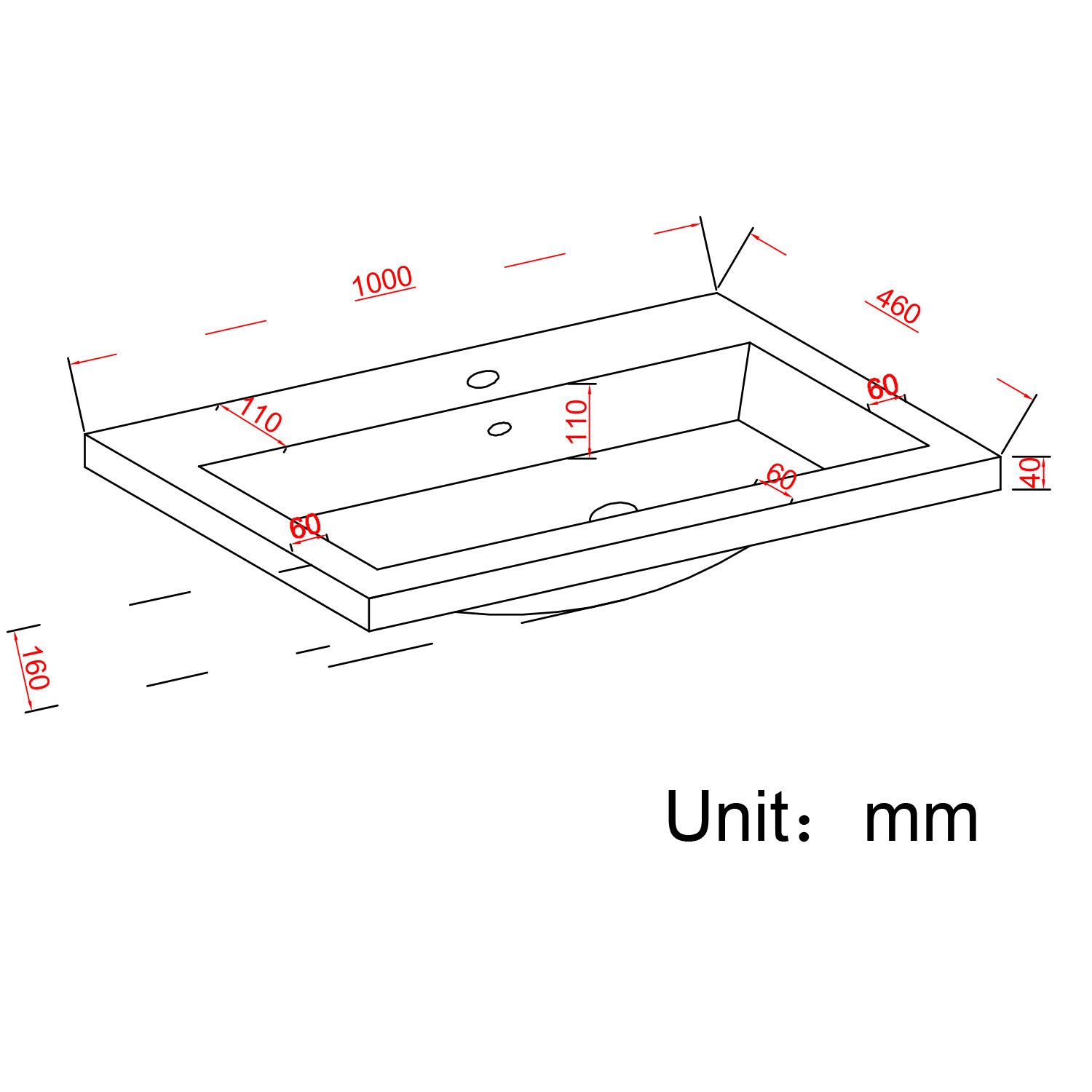 Badmöbel-Set AVALON 100 cm - Mit Hochschrank - Helles Eichenholz - Waschbecken Schwarz