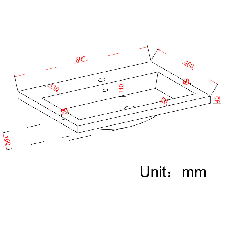 Badmöbel-Set AVALON 60 cm - Mit Hochschrank - Schwarzes Eichenholz