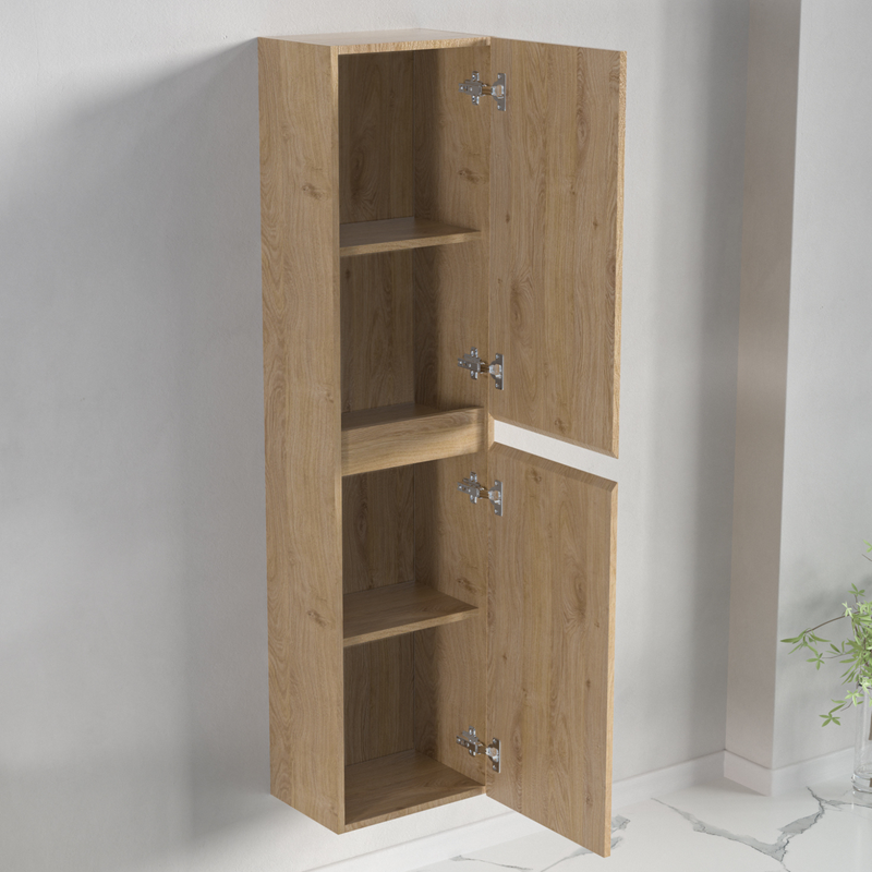 Badmöbel-Set AVALON 80 cm - Mit Hochschrank - Helles Eichenholz